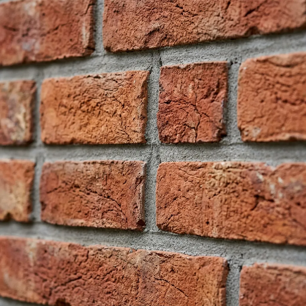 Terminación y textura de pared de ladrillo visto